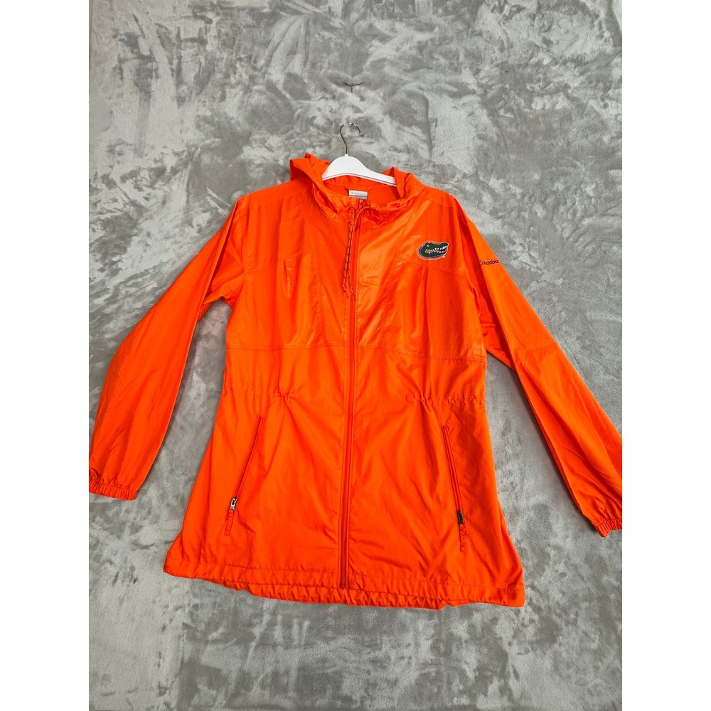 Columbia Orange Florida Gators Windbreaker Jacket‎ Womens Size L Hooded